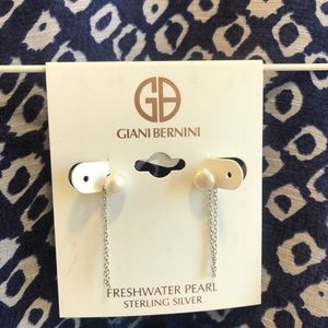 Gianni Bernini Pearl Earrings with silver chain